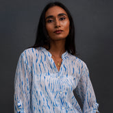 Myst Shibori Cotton Shirt – Hand-Dyed Mulmul Elegance | The Sootee