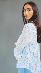 Myst Shibori Cotton Shirt – Hand-Dyed Mulmul Elegance | The Sootee